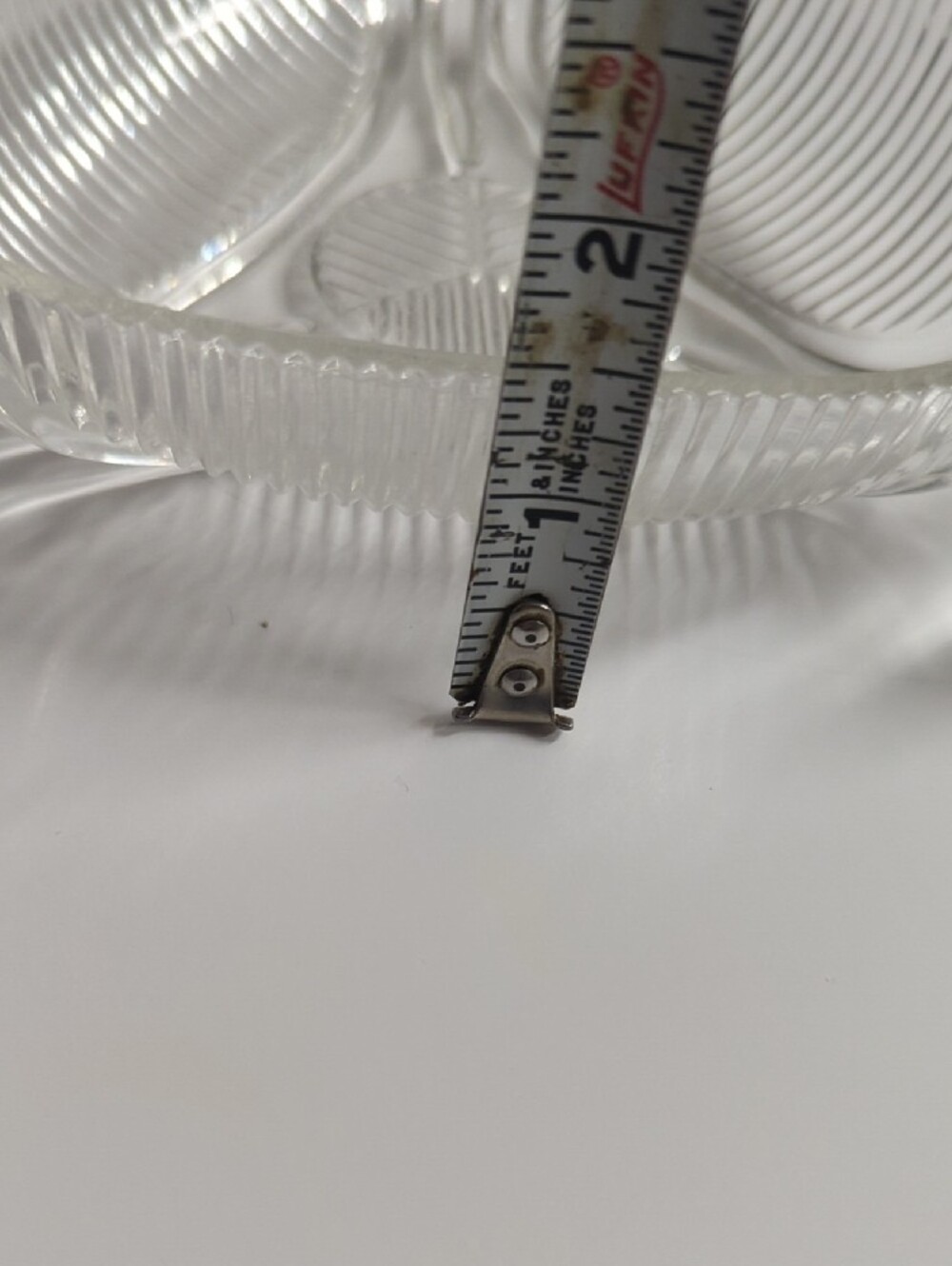 Clear Glass Ribbed Triangular Dish - Picture 4 of 4